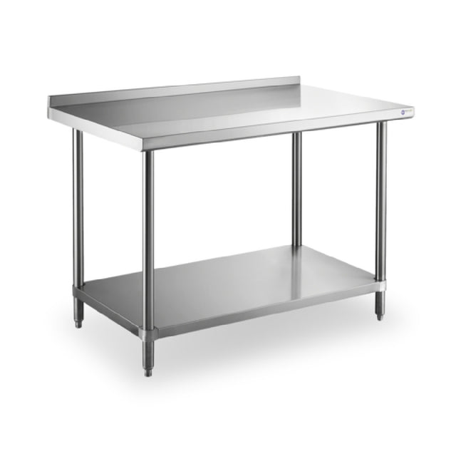 Steel Works Stainless SWWTS-3048-2R-318 Worktable 30" X 48" X 34"H 18ga/304 Stainless Steel