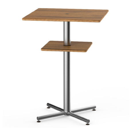 Steelite MGCPBS02BSXX - Square Bar Table & Shelf, 30.0" X 30.0" X 42.5", Polo
