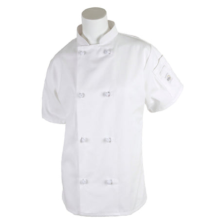 Mercer Culinary M60024WHS Millennia® Women's Jacket Short Sleeve (8) Cloth Knot Buttons