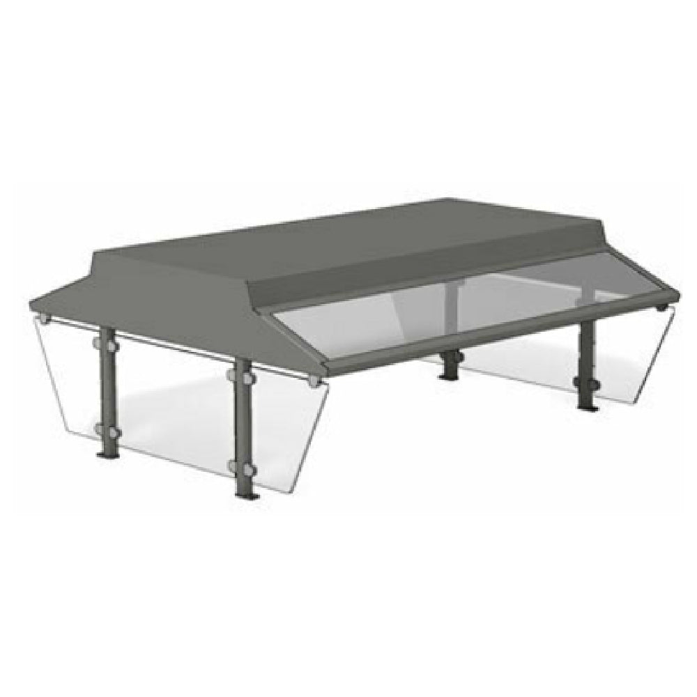 Atlas Metal OSDC-5 Buffet Canopy Sneeze Guard 77"W Double-sided