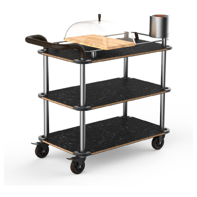 Steelite MGCRNX04MSXX Mogogo Buffet Solutions Roll'n Cheese & Wine Cart 41-1/2" X 21" X 40"H