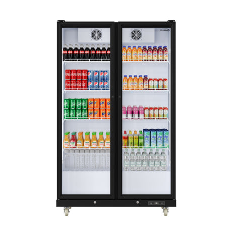Koolmore KM-MDR-2FGD KoolMore Merchandiser Full Glass Doors Refrigerator 46.85"W X 22.44"D X 77.50"H