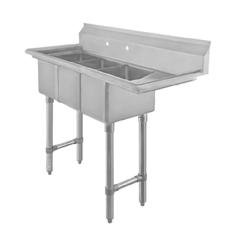 Klinger's Trading CON3DR Convenience/Deli Sink Three Compartment 44-1/2"W X 19-1/2"D