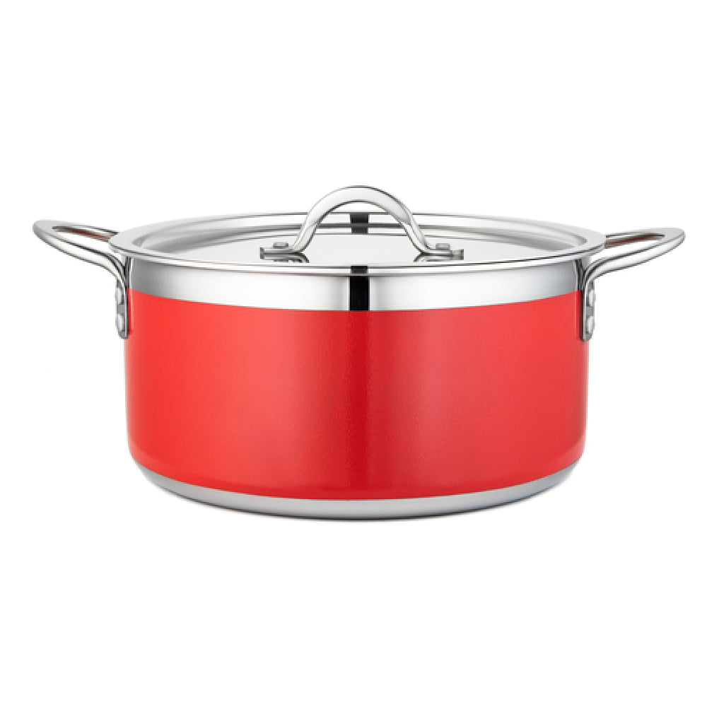 Bon Chef 71303-CF2-R Country French X Pot 5 Qt. 22 Oz. 10-1/8" Dia. X 4-3/4"H