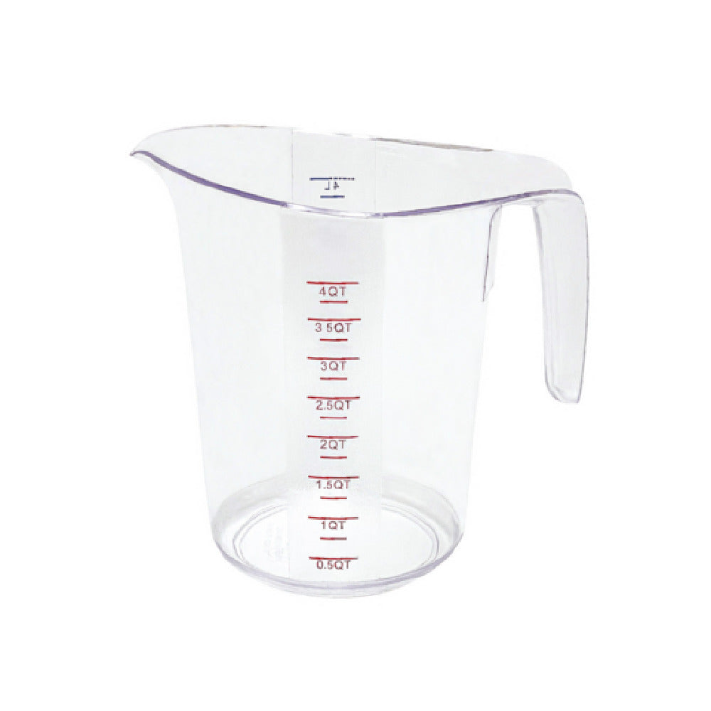 CAC China MCBK-400 Measuring Cup 4 Qt./400-4000 ML Molded-in Thumb-grip Handle