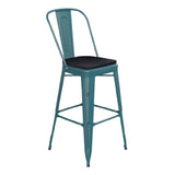 Flash Furniture ET-3534-30-KB-PL1B-GG Carly Bar Stool 500 Lb. Weight Capacity