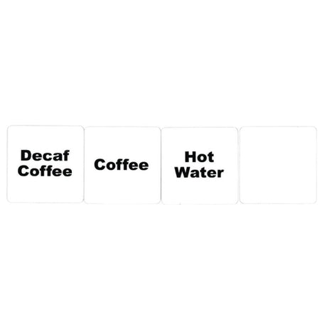 Hubert 42737 - Cling IT™ Hot Beverage Label Set, 12-piece, 2" X 2"