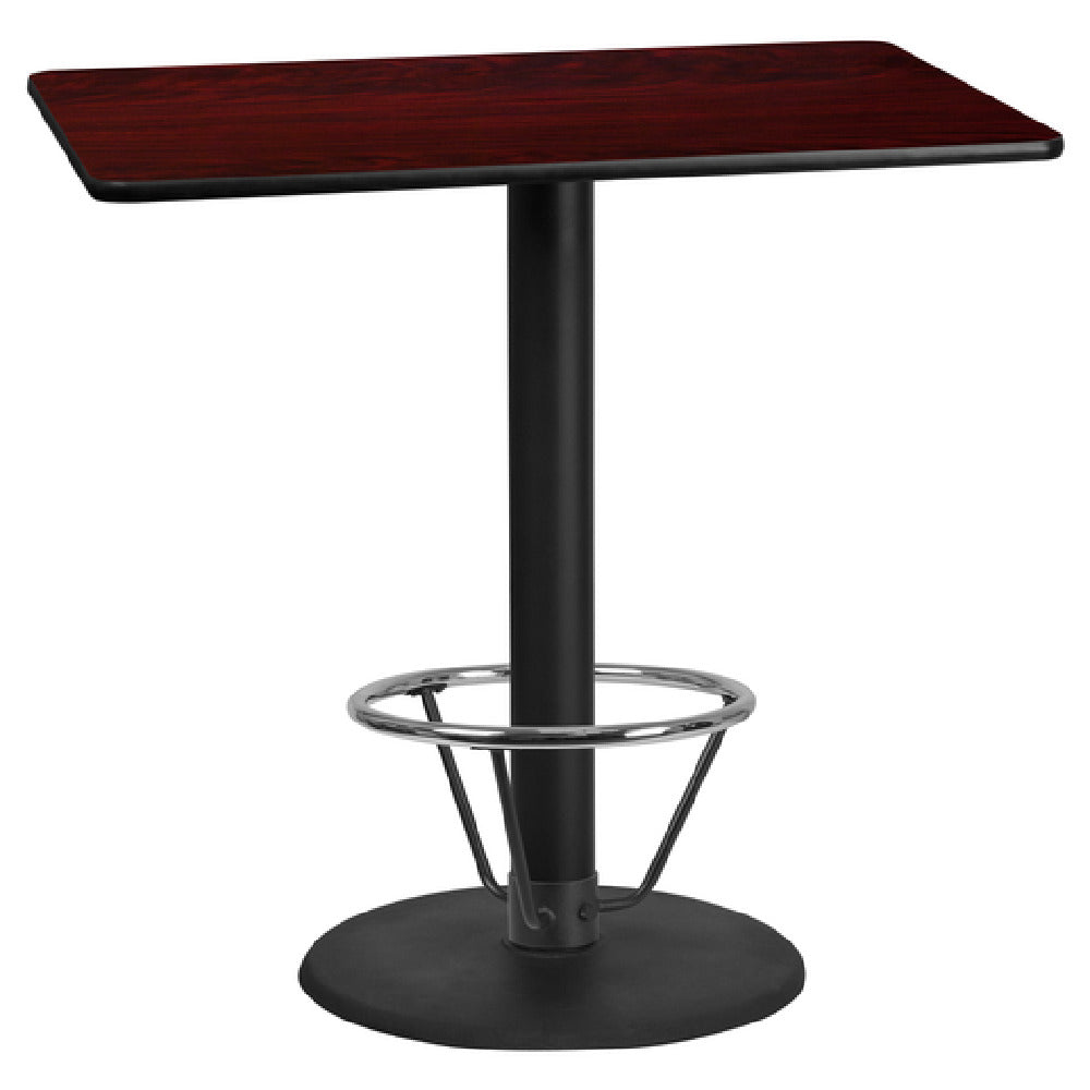 Flash Furniture XU-MAHTB-3048-TR24B-4CFR-GG Table 48"W X 30"D X 43-1/8"H Bar Height