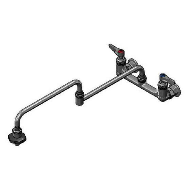 T&S Brass B-0598-CR-HRK Pot Filler Faucet Wall Mount Mixing Faucet With 8" Adjustable Centers