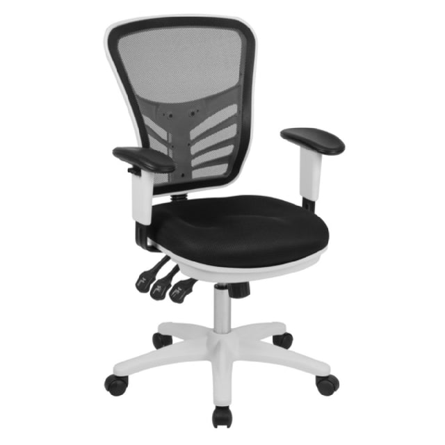 Flash Furniture HL-0001-WH-BK-GG Nicholas Swivel Task Chair 37" To 44-1/4" Adjustable Height