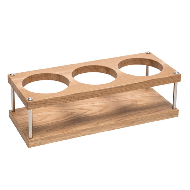 Service Ideas 59000002 Ze Pe Smile Oak Trolley Wine Bollter Holder 7"W 17.5"D