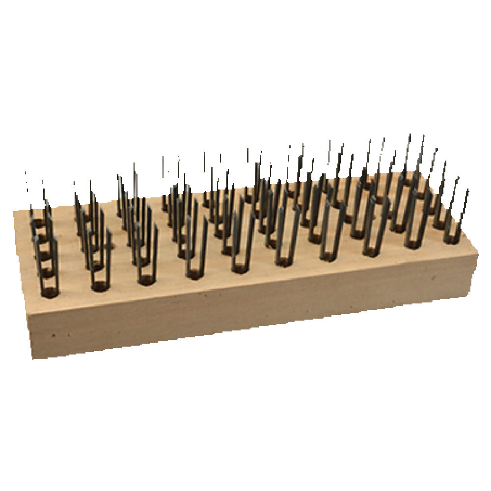 Franklin Machine Products 133-1668 The Texas Brush® Grill Brush 7-1/4"W Wooden Brush Head 1" Coarse Steel Bristles