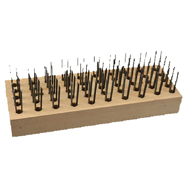Franklin Machine Products 133-1668 The Texas Brush® Grill Brush 7-1/4"W Wooden Brush Head 1" Coarse Steel Bristles