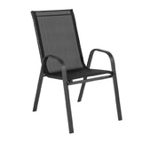 Flash Furniture 4-JJ-303C-GG Brazos Series Stacking Patio Chair 350 Lb. Weight Capacity