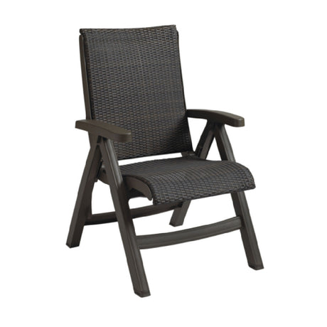 Grosfillex UT071037 Java Folding Midback Chair Designed For Outdoor Use All Weather Wicker