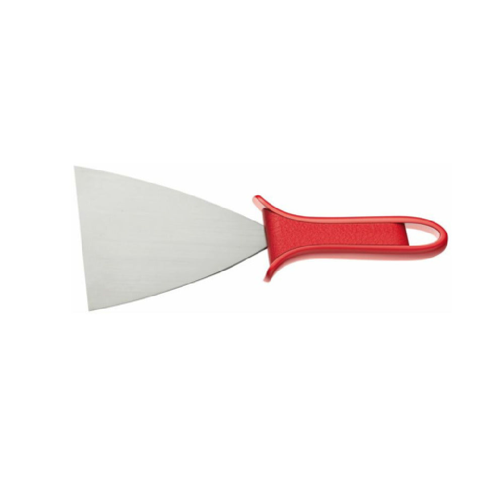 AMPTO 2769/10 Scraper In Stainless Steel High Resistance 4"W X 5"D Red Plastic Ergonomic Handle