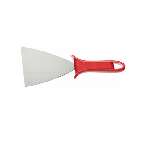 AMPTO 2769/10 Scraper In Stainless Steel High Resistance 4"W X 5"D Red Plastic Ergonomic Handle