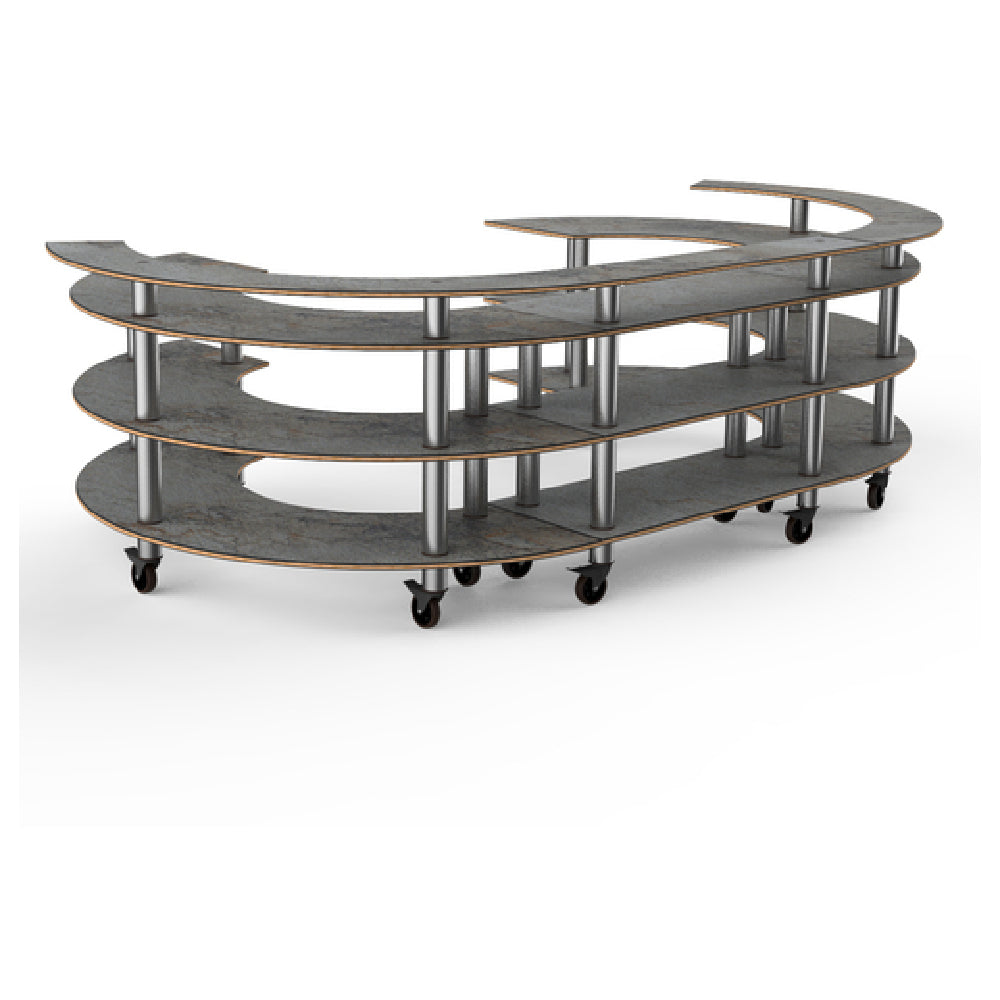 Steelite MGCMSA01GSXW Mogogo Buffet Solutions Modular Open C Serving Station 4-tier