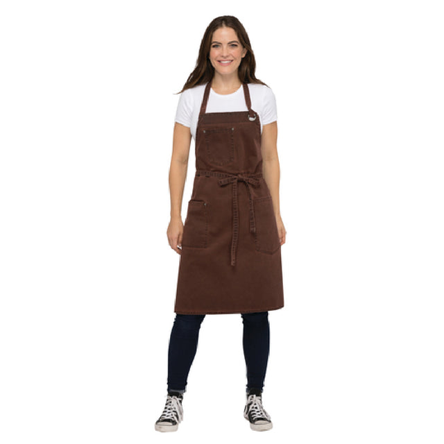 Chef Works ABAQ054-RUS-0 Dorset Bib Apron 34"L X 30"W Adjustable Neck With Grommet