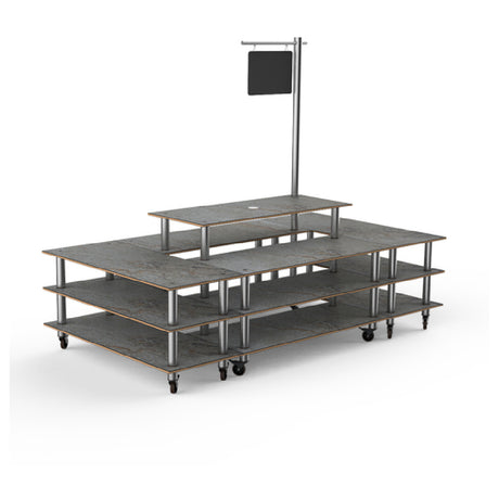 Steelite MGCMLB07GSXW Mogogo Buffet Solutions Modular Market Square 4-tier 130" X 71" X 107"H