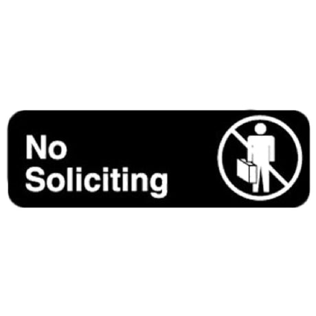 Royal Industries ROY 394527 Sign 3" X 9" "No Soliciting"