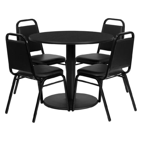 Flash Furniture RSRB1001-GG Table And Banquet Chair Set Includes (1) 36" Dia. X 30"H Table