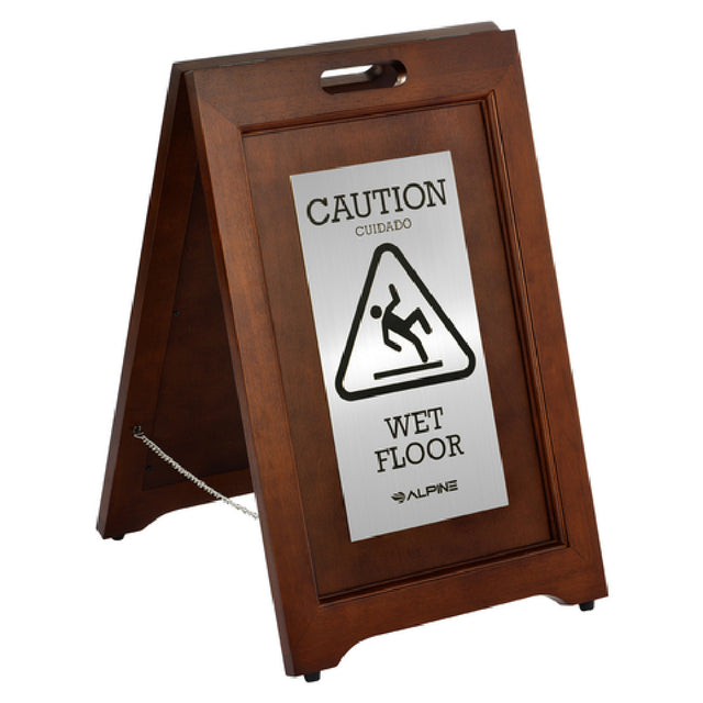 Alpine Industries ALP499-SSB Wet Floor Sign "Caution" 2-sided