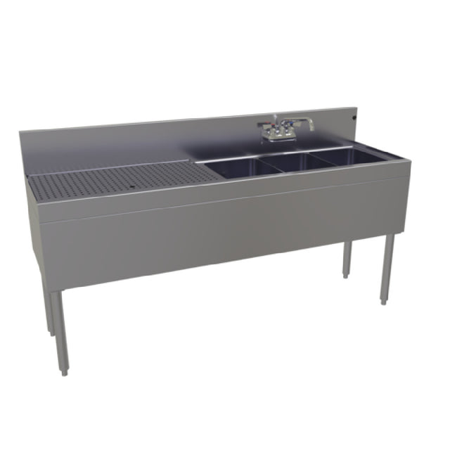 Glastender TSA-66R-S Underbar Sink Unit Three Compartment 66"W X 19"D