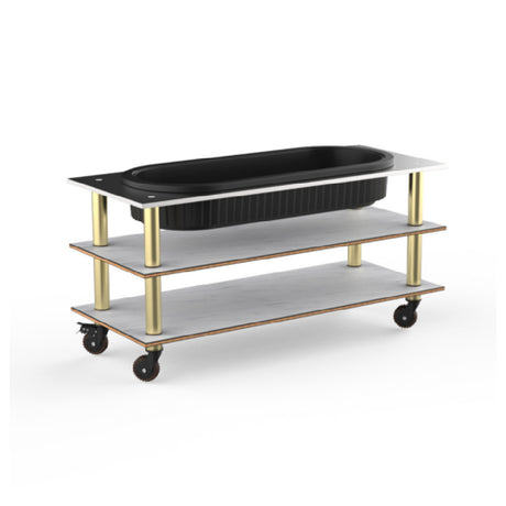 Steelite MGCMLE03CBXH - Modular Salad Bar Unit White Carrera Brushed Brass, Modular