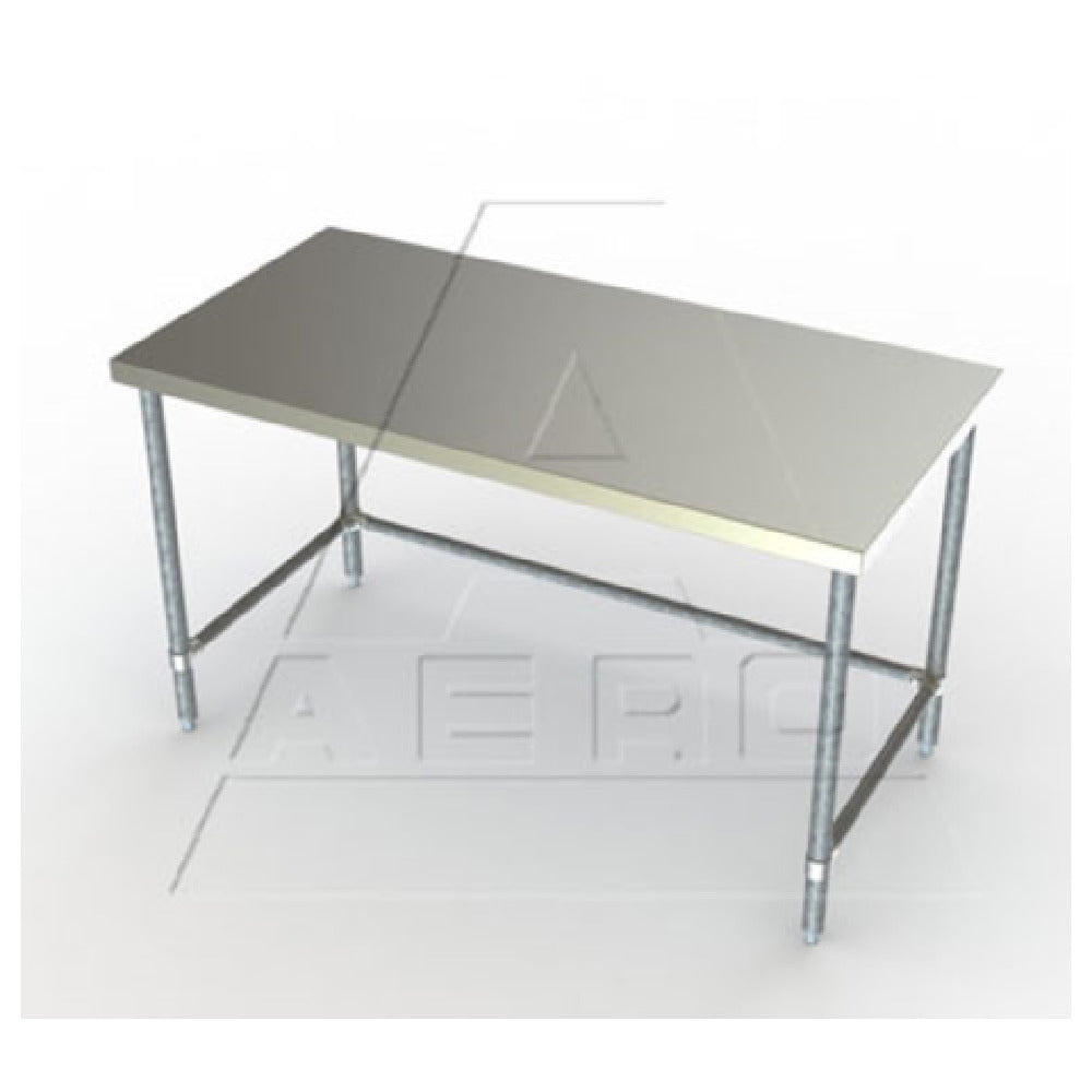 AERO Manufacturing 4TGX-2472 Economy Work Table 72"W X 24"D X 35"H 16/430 Stainless Steel Top Reinforced With (2) Galvanized Steel Box Channels