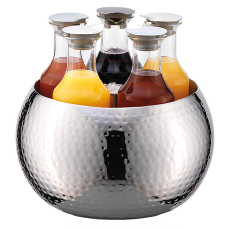 GET Enterprises ESC060E003 Frilich® Carafine Beverage Tub Set 13-4/5" Dia. X 12-3/5"H Includes: (5) 1.3 Qt. (1.2 Liter) Tritan Plastic Carafes With Stainless Steel Lids