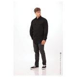 Chef Works DPDS-BLK-3XL Men's Pilot Shirt Roll-up Long Sleeves With Button Tab