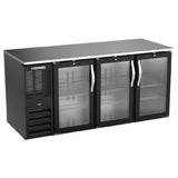 Beverage Air BB72HC-G-B - Refrigerated Back Bar Storage Cabinet, Three-section, 72"W X 30-3/8"D X 34"H