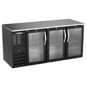 Beverage Air BB72HC-G-B - Refrigerated Back Bar Storage Cabinet, Three-section, 72"W X 30-3/8"D X 34"H