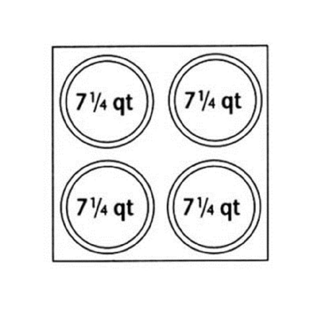 Nemco 67409 Adapter Plate Four 7-1/4 Qt. Inset Holes Fits #6060A