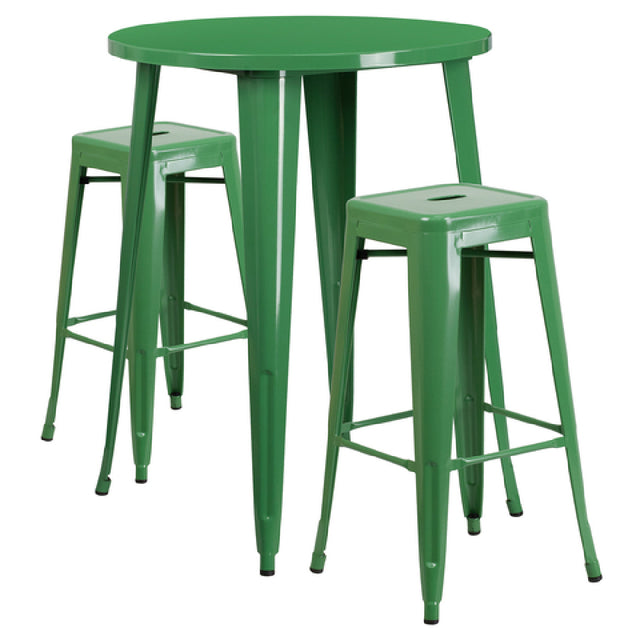 Flash Furniture CH-51090BH-2-30SQST-GN-GG Table And Bar Stool Set Includes (1) 30" Dia. X 41"H Table