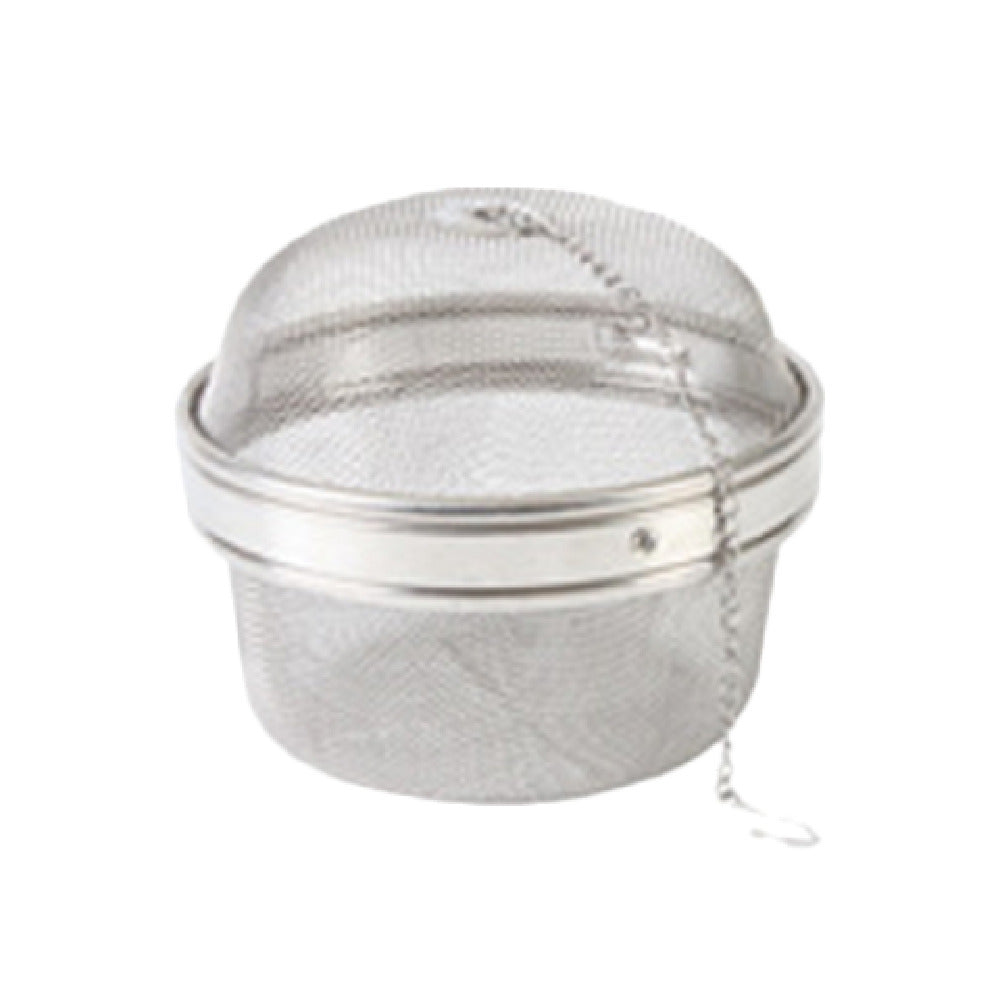 Thunder Group SLTB005 Tea Strainer 4-3/8" Dia. Tea Ball With Chain And Mesh Lining