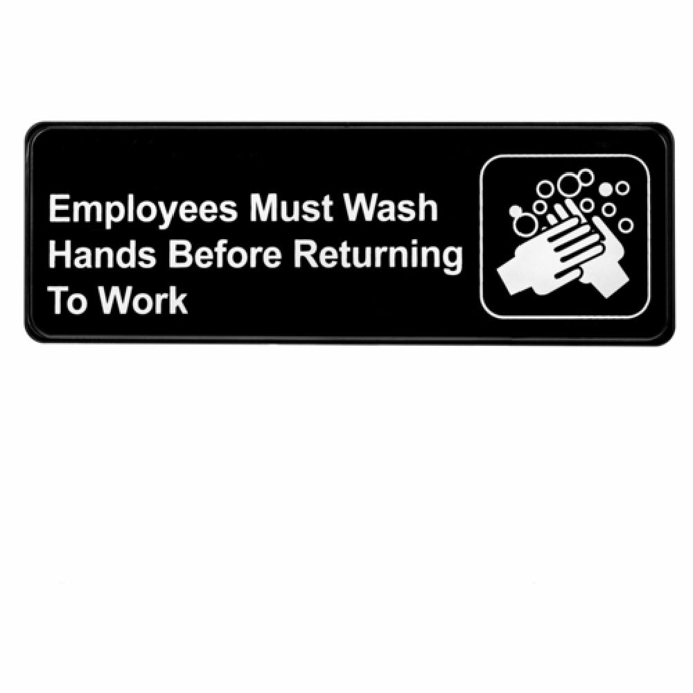 Alpine Industries ALPSGN-38 Sign 9" X 3" "Employees Must Wash Hands Before Returning To Work"