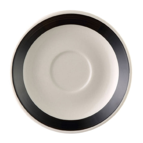 CAC China R-36-BLK Rainbow Saucer 4-1/2" Dia. X 3/4"H Round