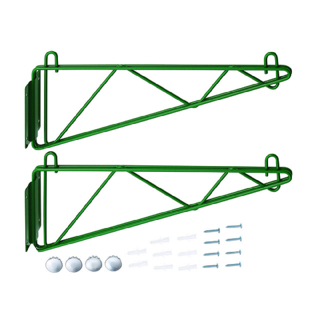 Hubert 88199 - CenPro Deep Wall Mounting Brackets For Green Epoxy Wire Shelving, 18"