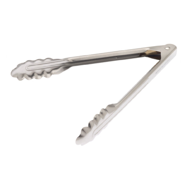Mercer M21509 - 9.5" Utility Tong, Scalloped End, 18-0 Stainless Steel