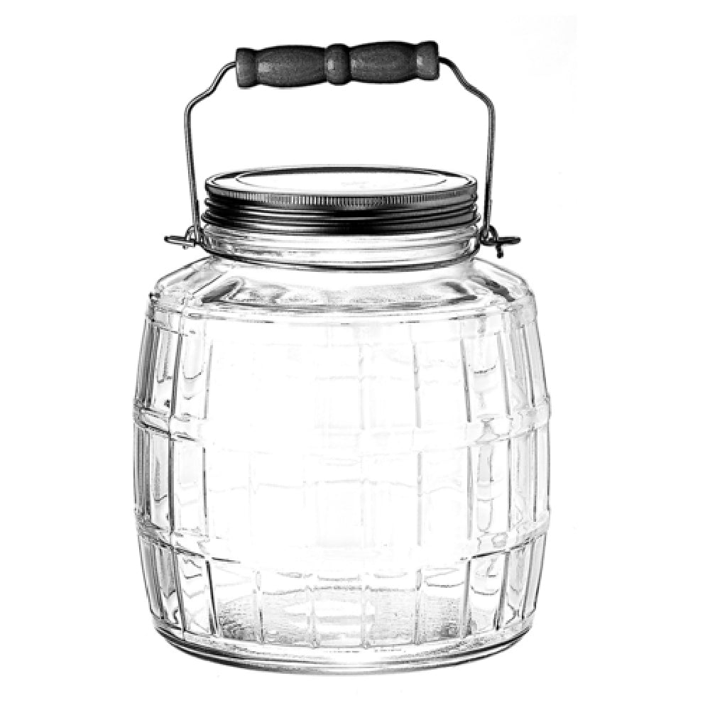 Anchor Hocking 85728AHG17 Barrel Jar 1 Gallon 7-3/8" Dia. X 8"H