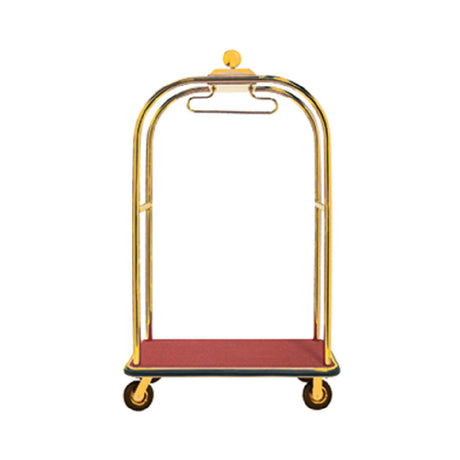 Aarco LC-3B-4P Luggage Cart 26-1/4"W X 45"L X 75"H 1-1/2" Dia. Tubular Brass Frame