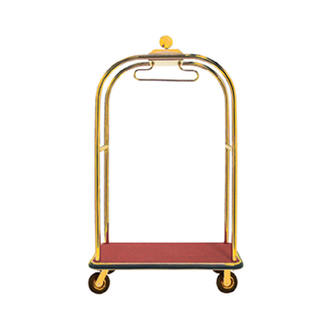 Aarco LC-3B-4P Luggage Cart 26-1/4"W X 45"L X 75"H 1-1/2" Dia. Tubular Brass Frame