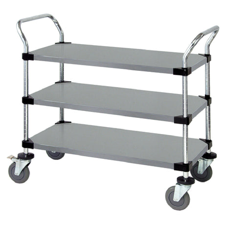 Quantum WRSC-2436-3SS Utility Cart 36"W X 24"D X 37-1/2"H (3) Solid Stainless Steel Shelves