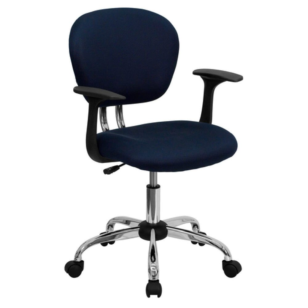 Flash Furniture H-2376-F-NAVY-ARMS-GG Swivel Task Chair 33-1/2" To 37-1/2" Adjustable Height