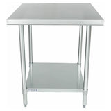 Empura Stainless EWT3036 Empura ECONOMY Work Table 30" X 36" No Backsplash Plastic Adjustable Bullet Feet