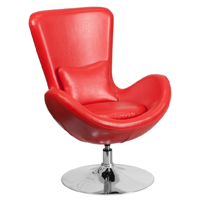 Flash Furniture CH-162430-RED-LEA-GG Egg Series Swivel Reception/Lounge/Side Chair