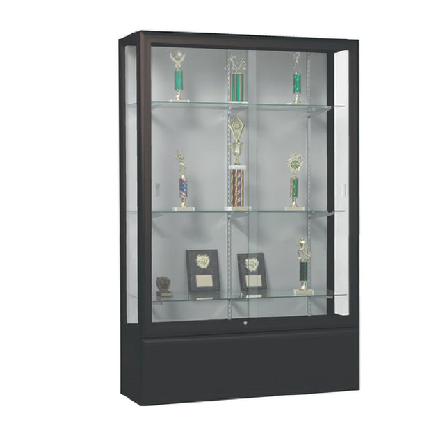 Aarco WFDC7648BK Display Case 48" X 20" X 76" Waterfall Style