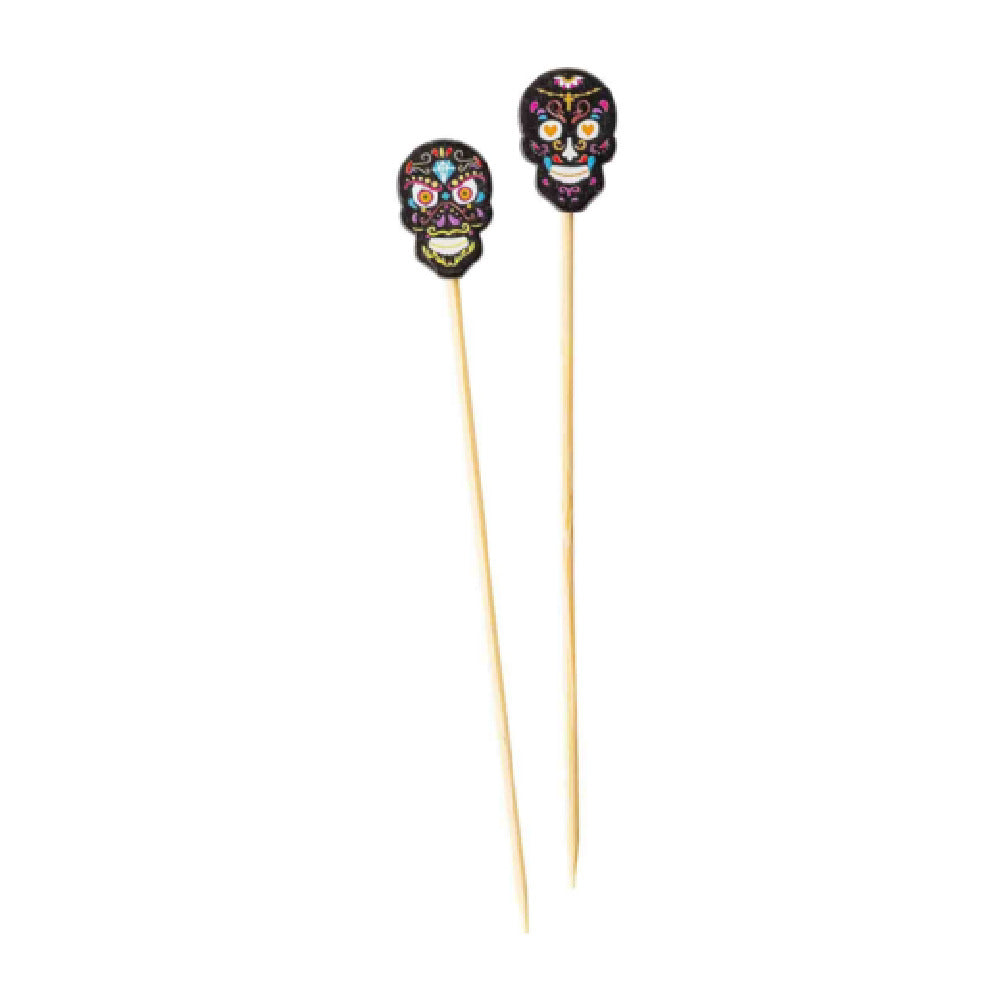 TableCraft Products 13144 - Decorative Picks, 0.625" X 0.2" X 4.5", Sugar Skull Black